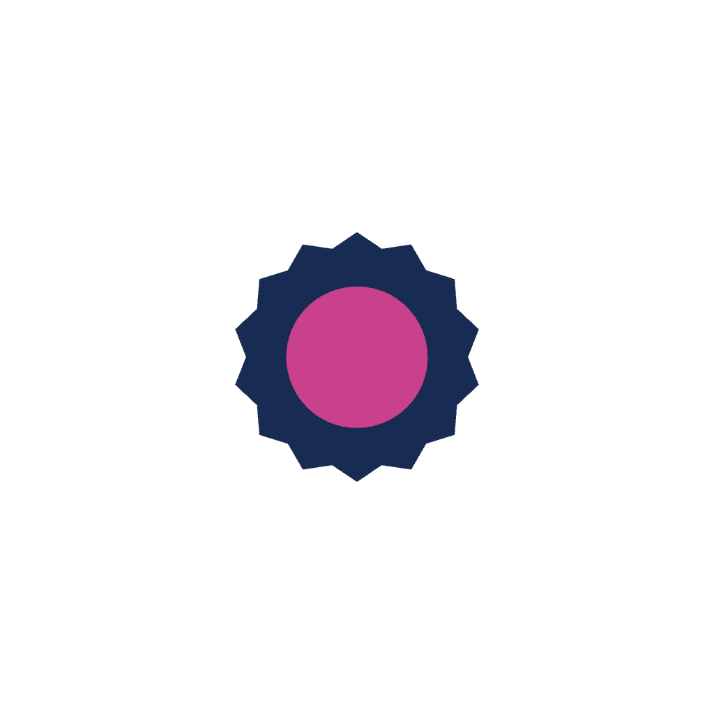 Navy Blue Pink Badge Design Facebook Square Ad