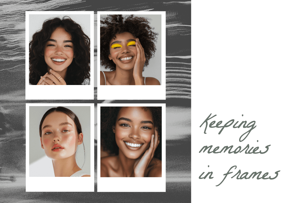 Charming Polaroid Postcard with Smiling Faces