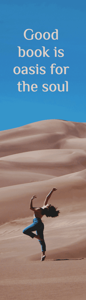 Tranquil Oasis Bookmark with Blue Sky Message