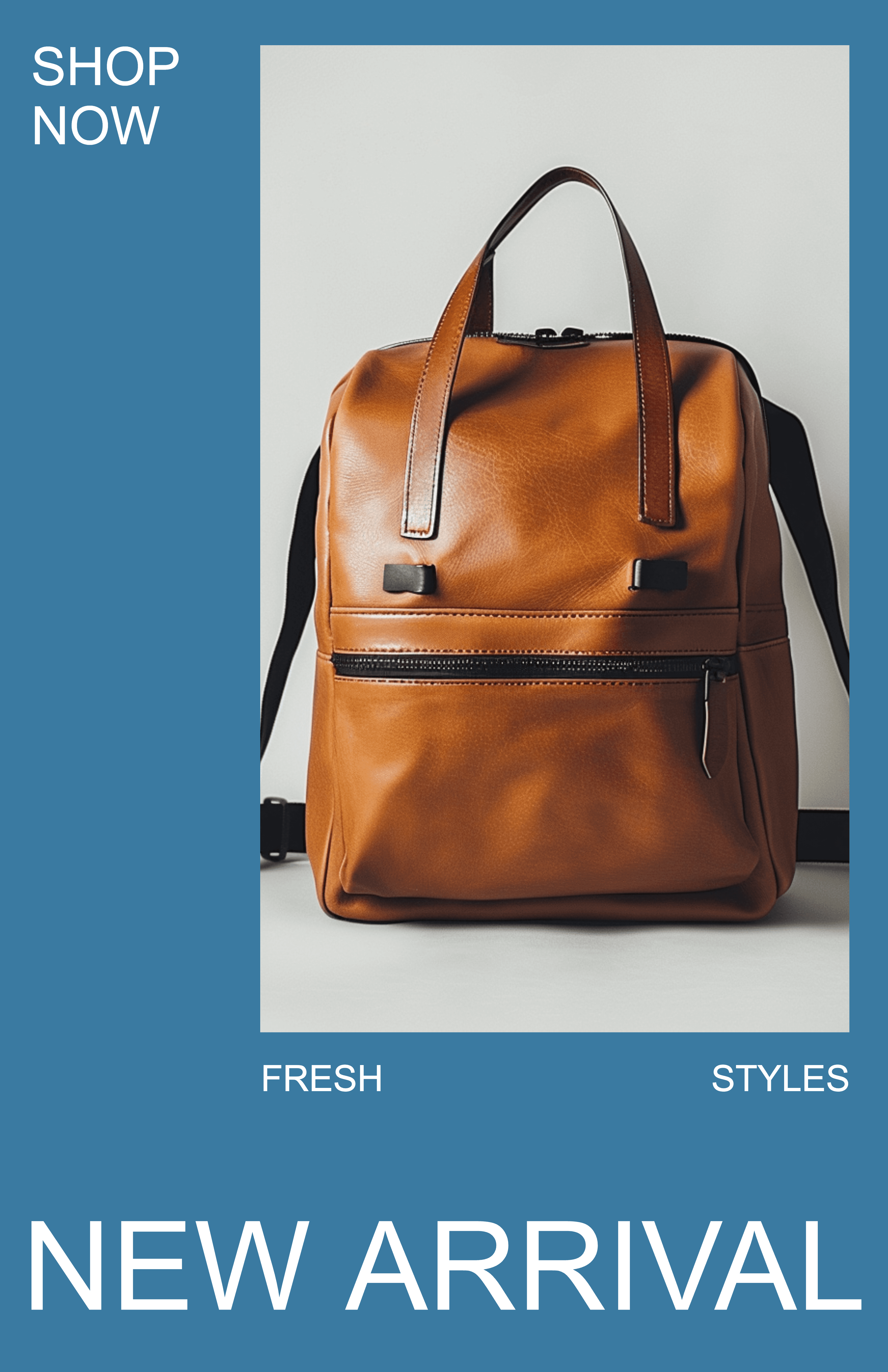 Trendy Blue New Arrival Poster Design