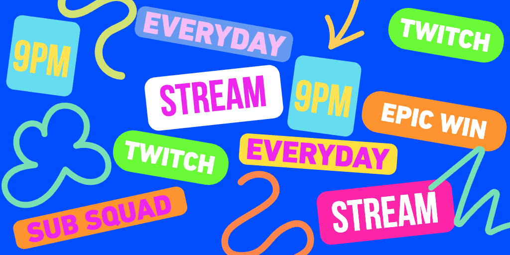 Dynamic Twitch Stream Banner in Bold Blue