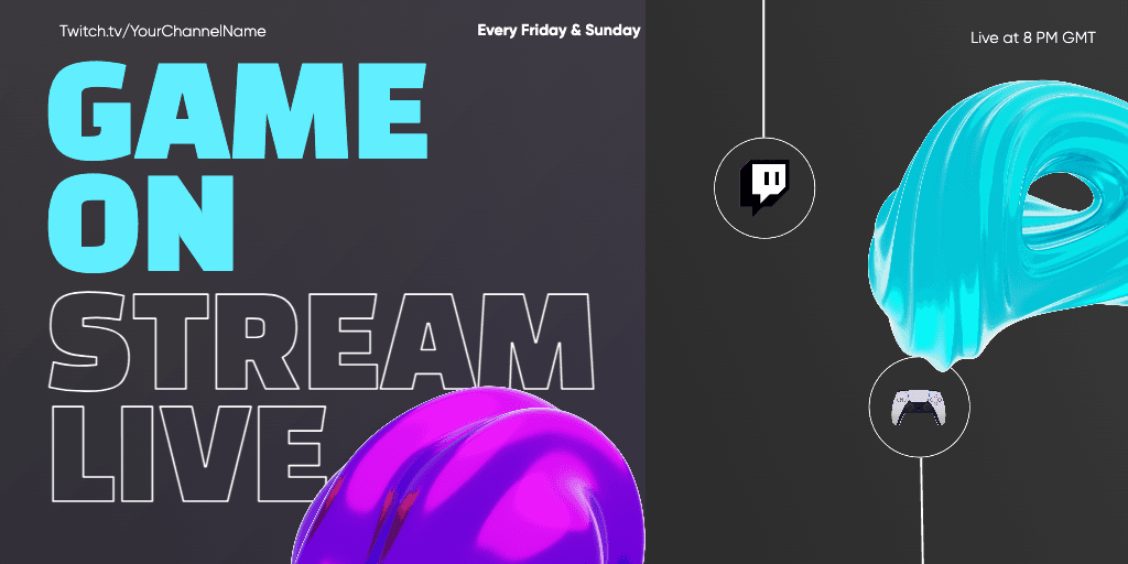 Blue and Purple Gaming Stream Banner