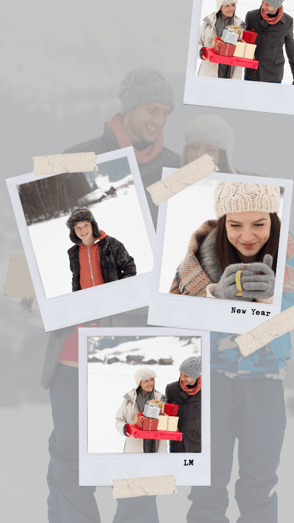 Winter Wonderland Collage Phone Wallpaper Background