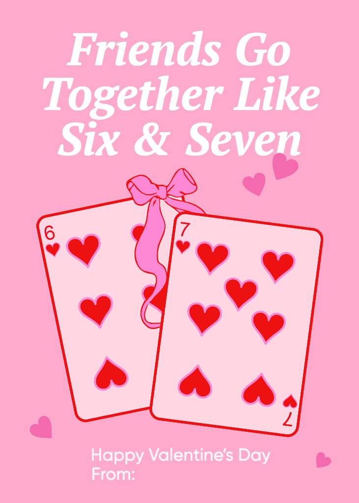 Valentine's Day Holiday Card With Pink Charm