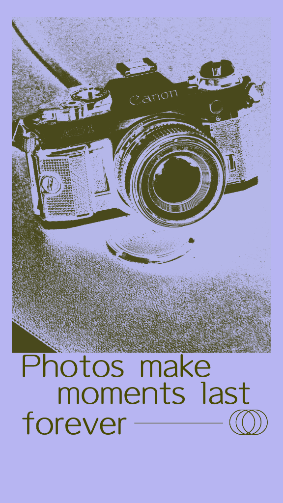 Vintage Camera Poster in Indigo Blue Hue