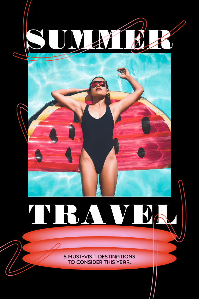 Summer Splash Travel Poster in Vibrant Turquoise
