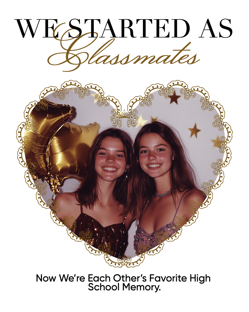 Heartfelt Instagram Post in Gold and White