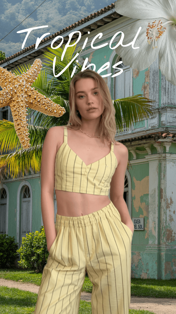 Tropical Vibes Instagram Story in Yellow
