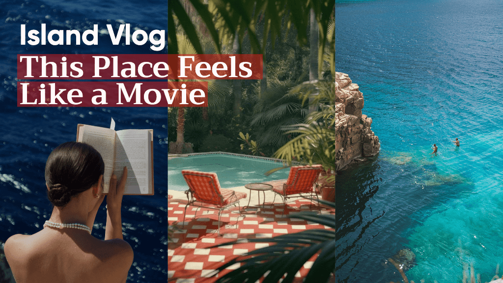 Dreamy Island Vlog YouTube Thumbnail Design