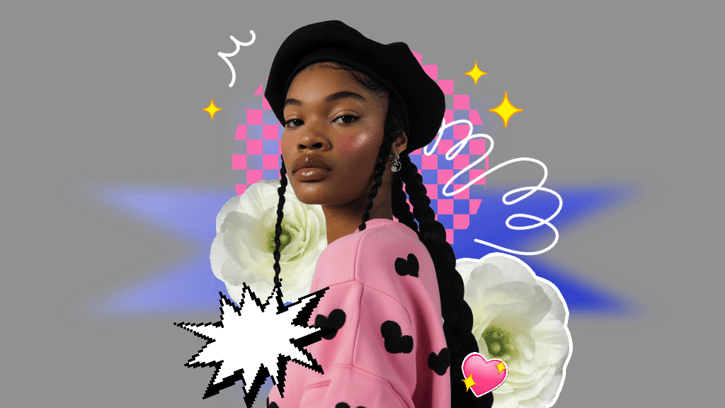 Trendy Gray YouTube Thumbnail with Flowers