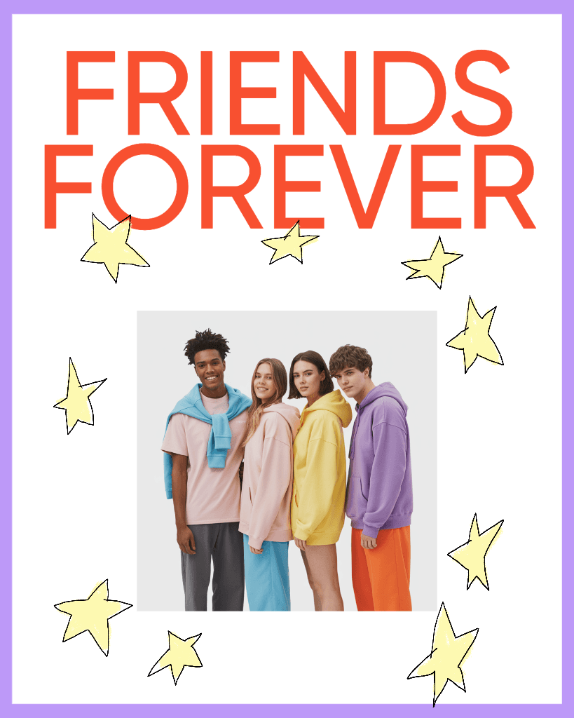 Colorful Friends Forever Instagram Post Design