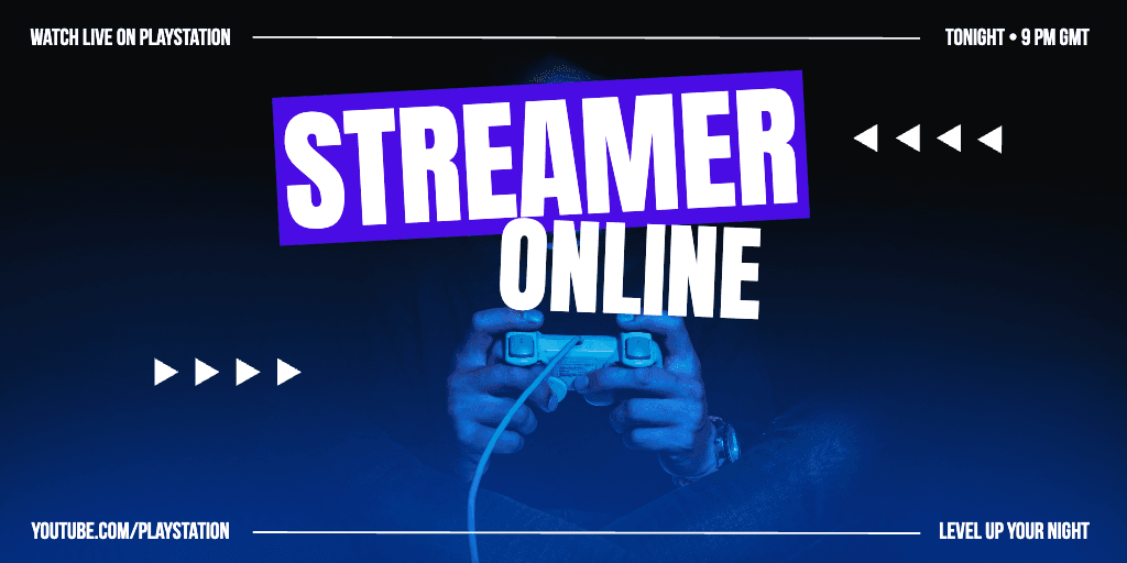 Vibrant Blue Streaming Banner For Gamers