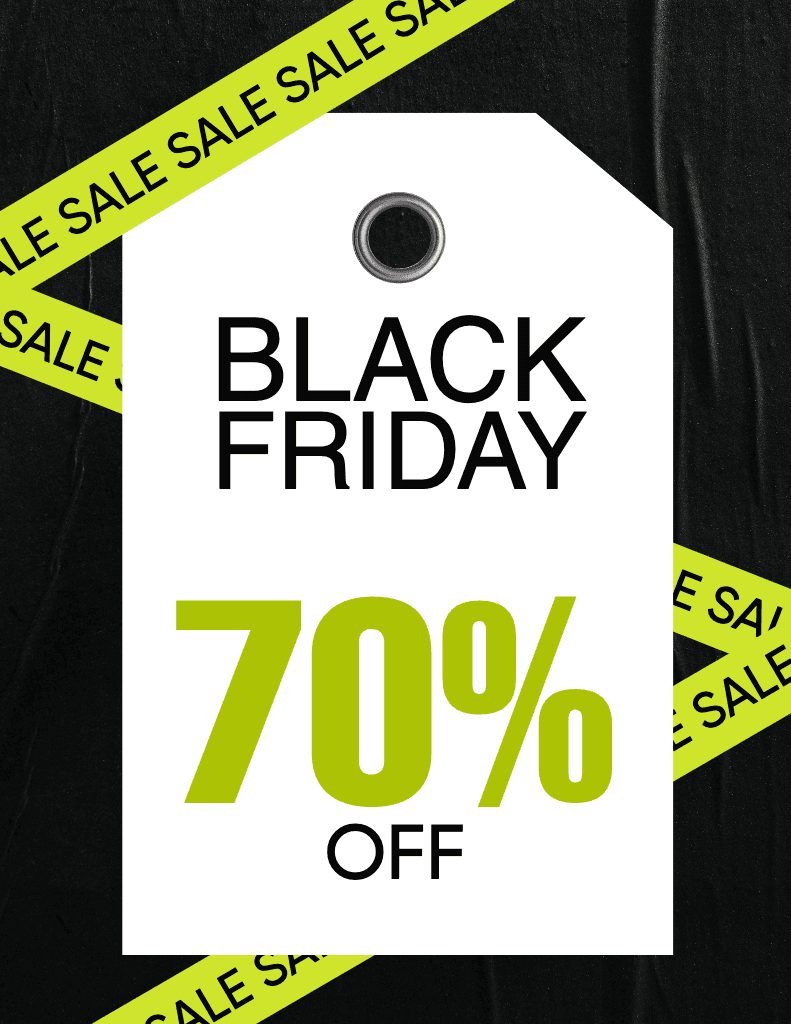 Bold Black Friday Flyer With Green Accents