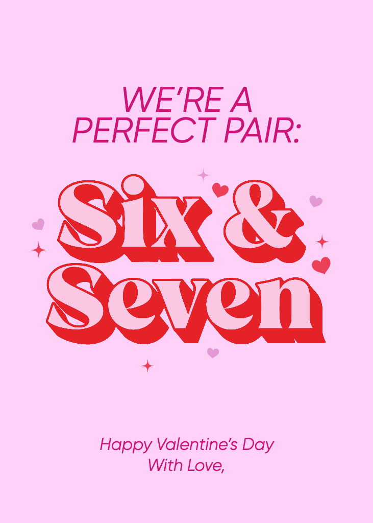 Romantic Holiday Card in Pink and Red