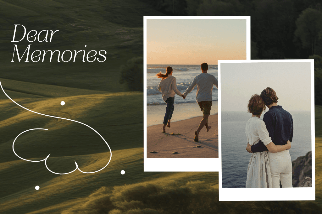 Tranquil Memories Postcard with Green Landscapes