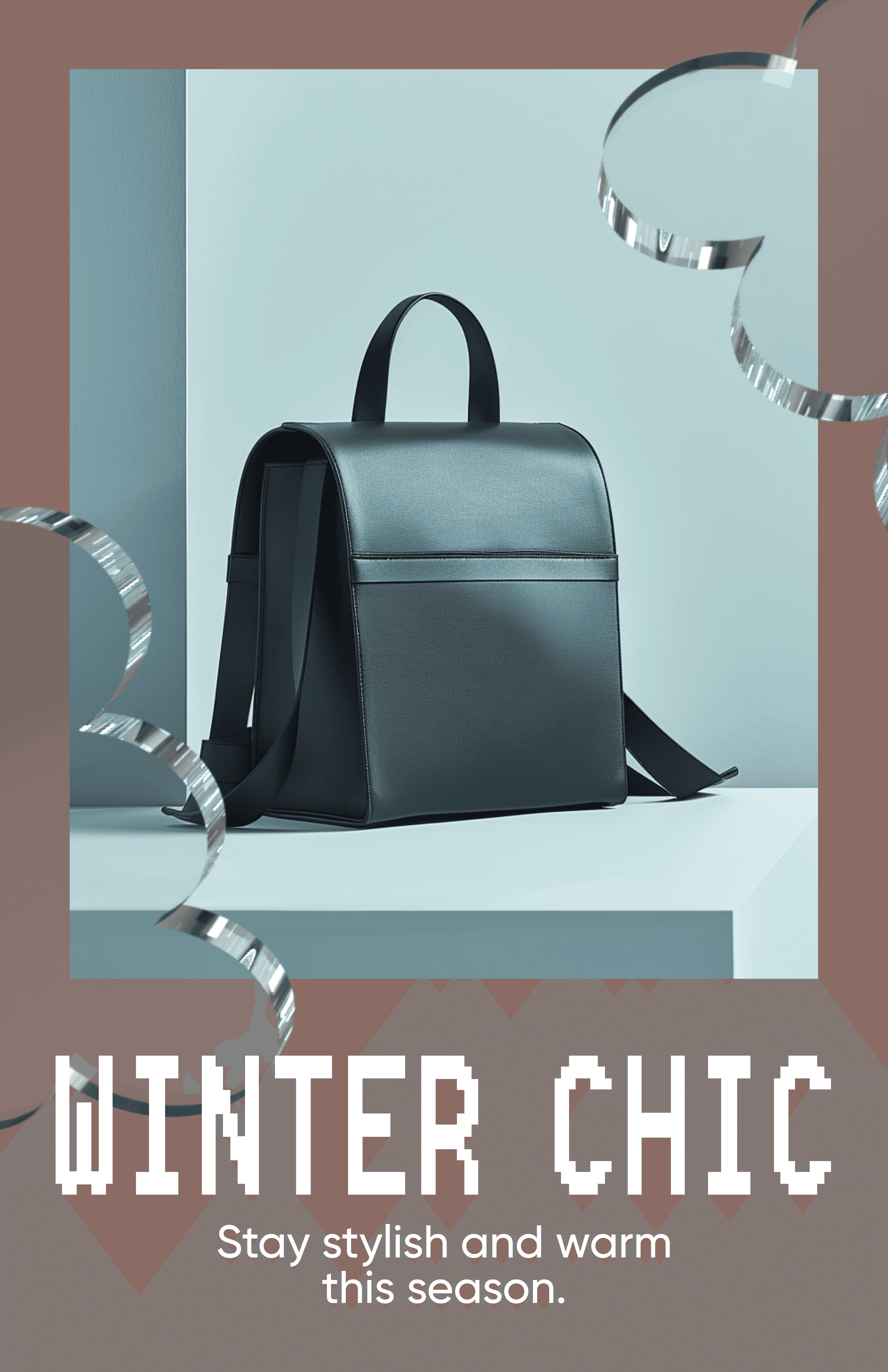 Stylish Winter Chic Poster in Brown
