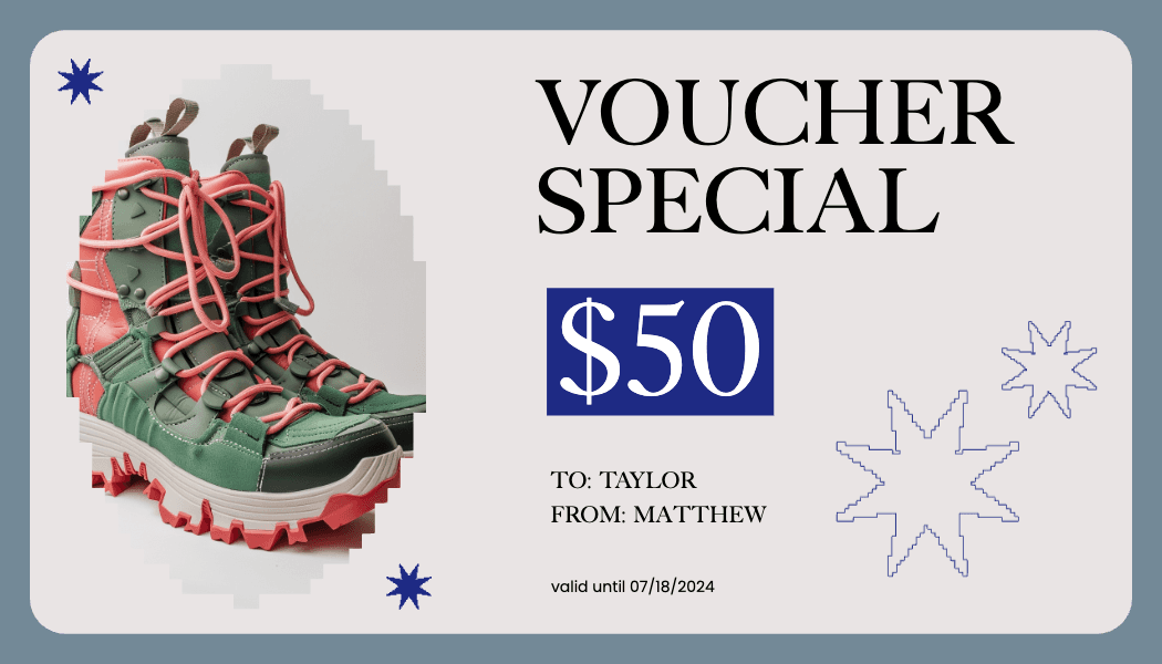Stylish Blue Gift Card for Shoes