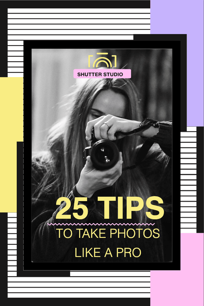 Pro Photography Tips Poster with Purple Accents