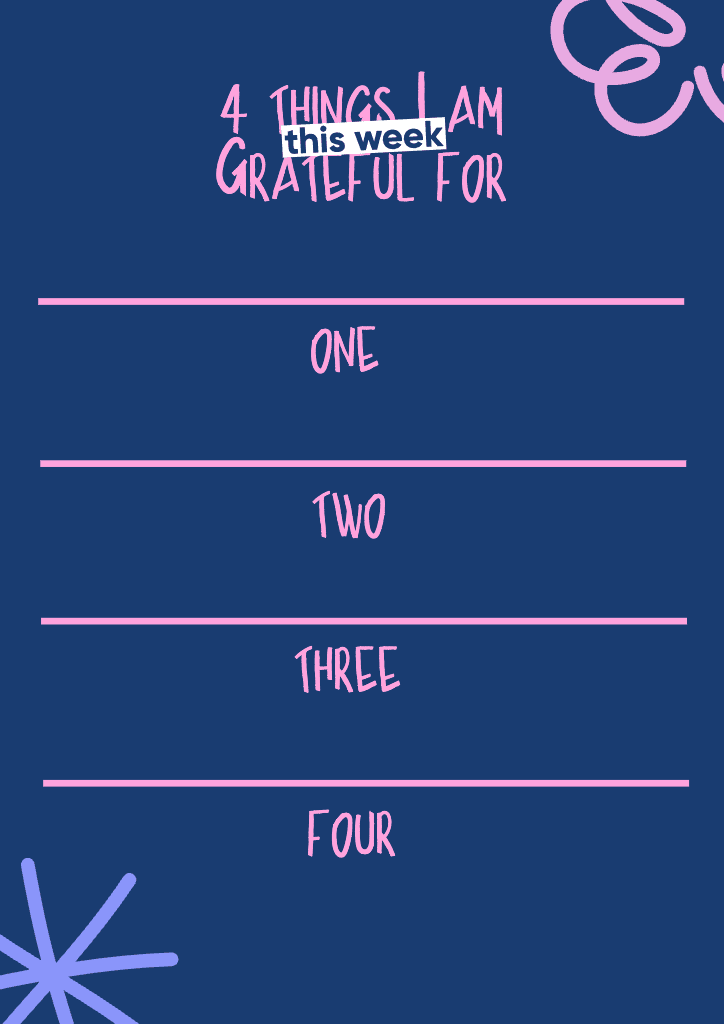 A4 Grateful Reflections Poster in Blue