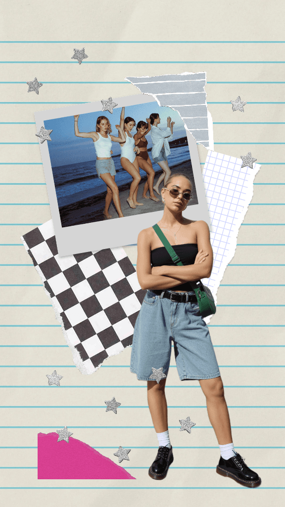 Trendy Collage Phone Wallpaper Background Style