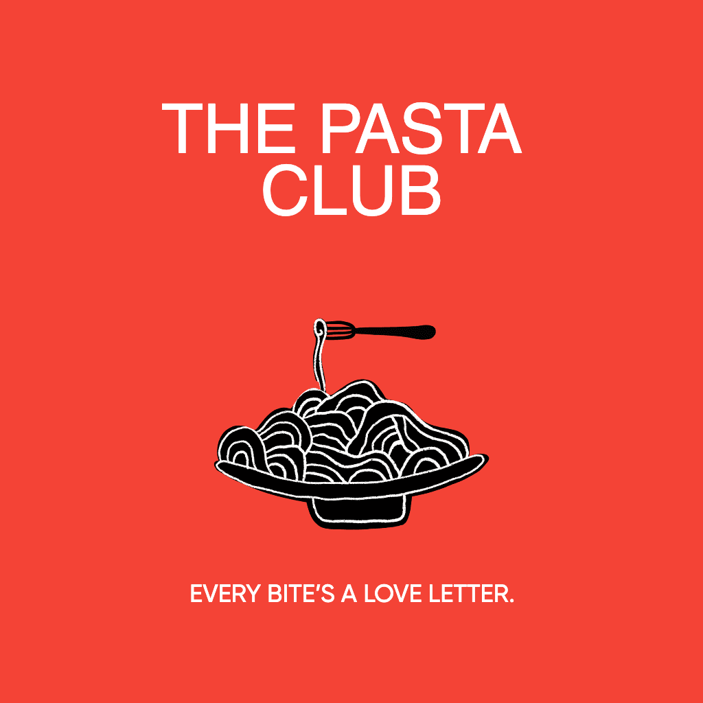 Vibrant Red Pasta Club Poster Design