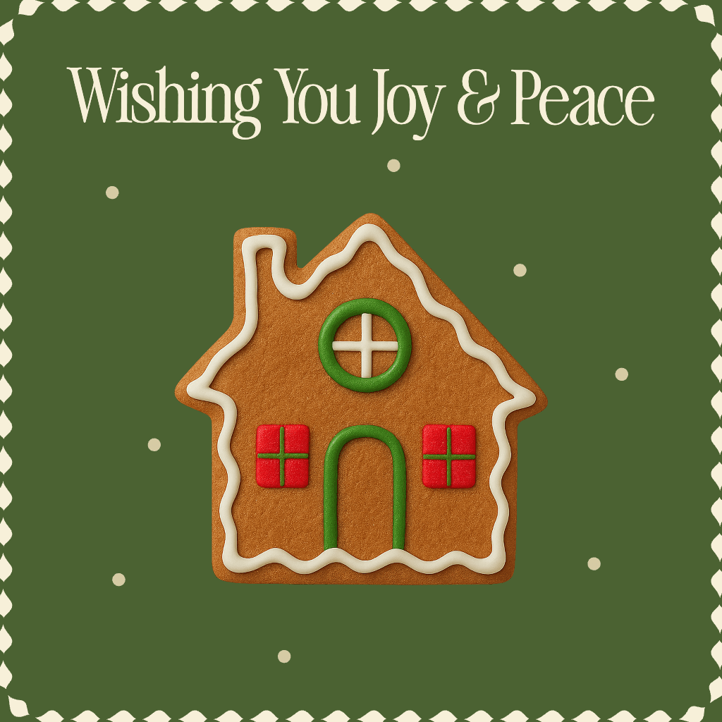Green Instagram Square Post with Gingerbread House