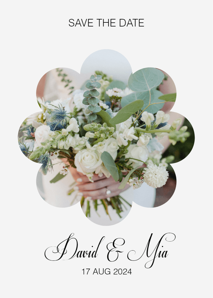 Elegant Wedding Date Announcement Poster Blush Cream