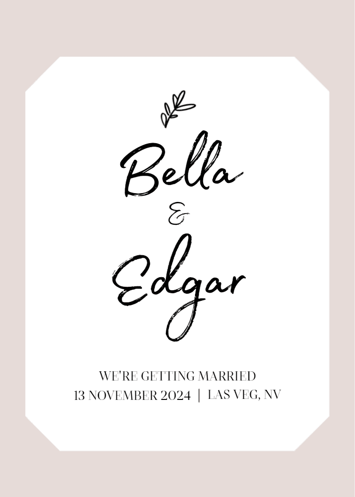 Elegant Wedding Invitation Poster in Pink and Black