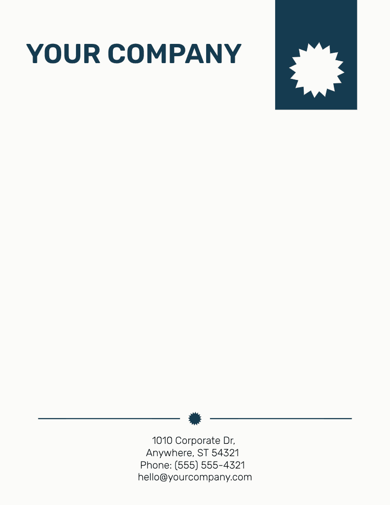 Minimalist Navy Letterhead With Contact Details