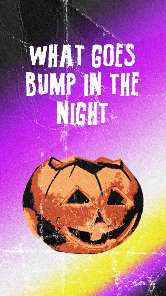 Spooky Night Pumpkin Poster in Purple Hues