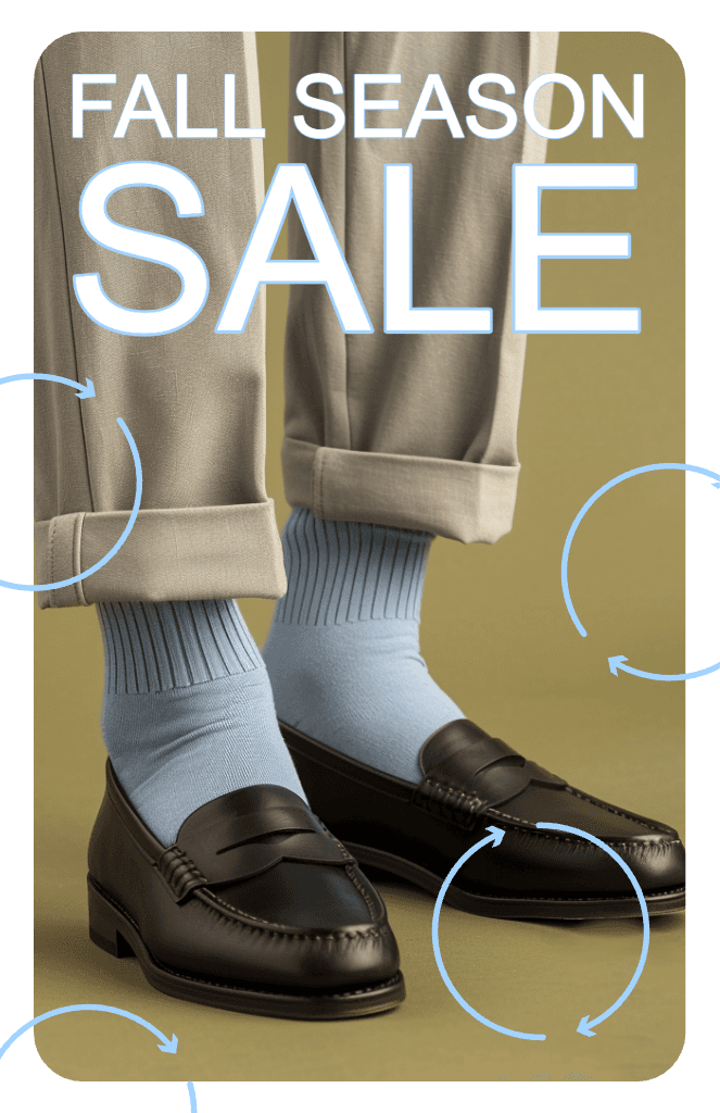 Autumn Fashion Sale Poster in Blue and Beige