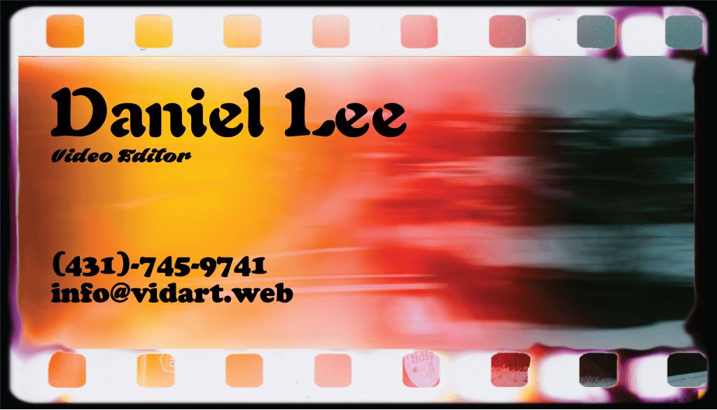 Creative Red and Orange Filmstrip Business Card Design