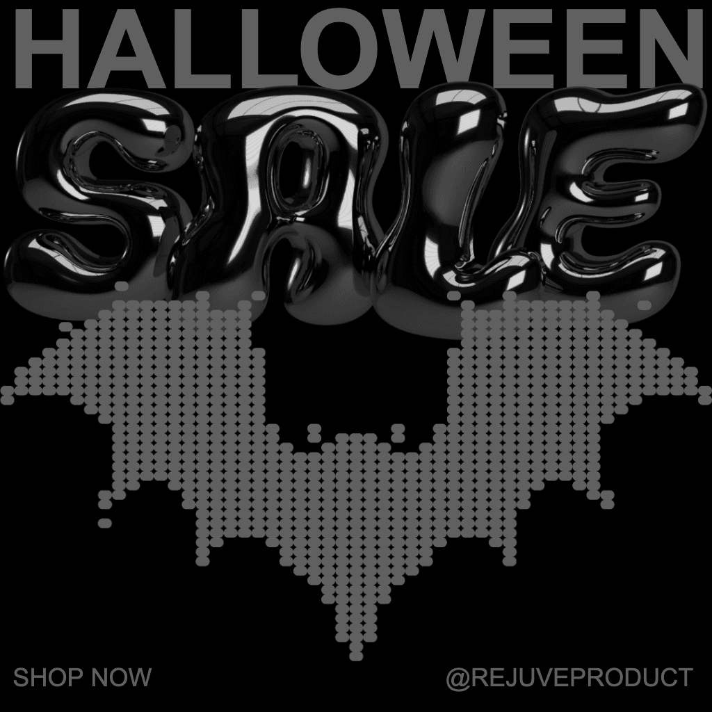 Spooky Halloween Sale Ad in Monochrome