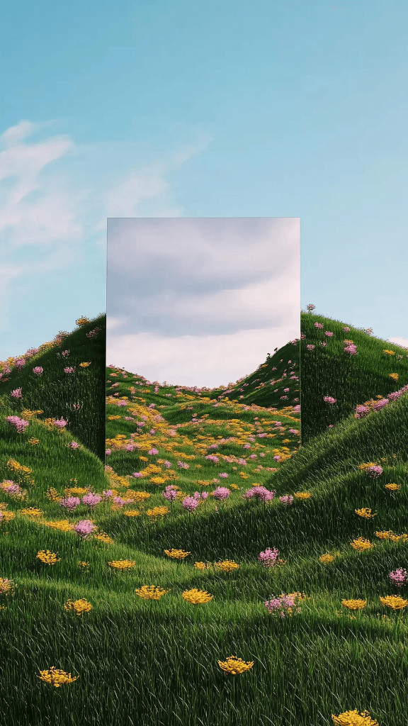 Dreamy Green Landscape Phone Wallpaper Background