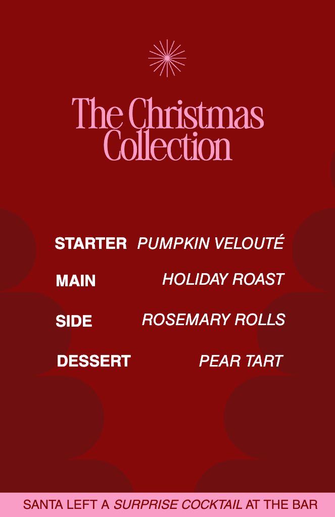 Elegant Red Christmas Menu Poster Design