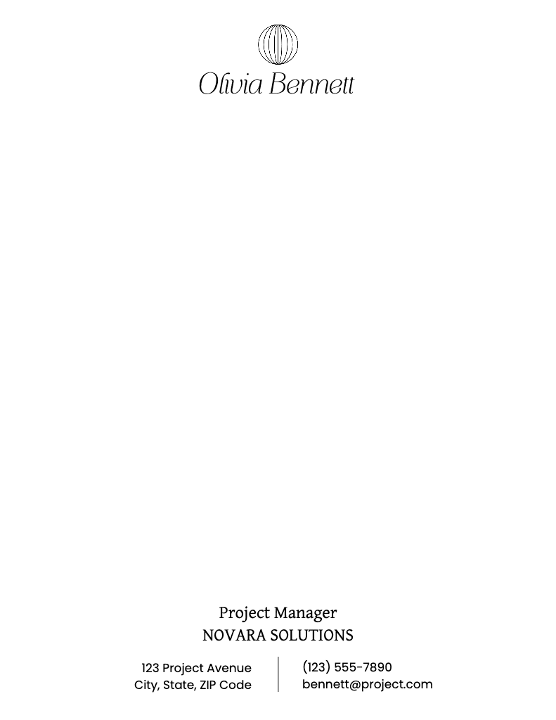 Elegant Black and White Business Letterhead