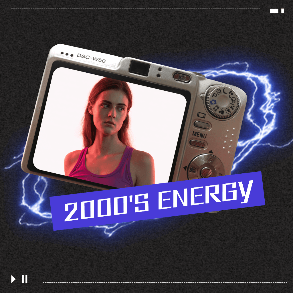 Retro Inspired Instagram Post with Purple and Blue
