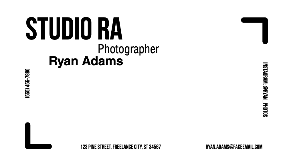 Minimalist Black and White Business Card Design
