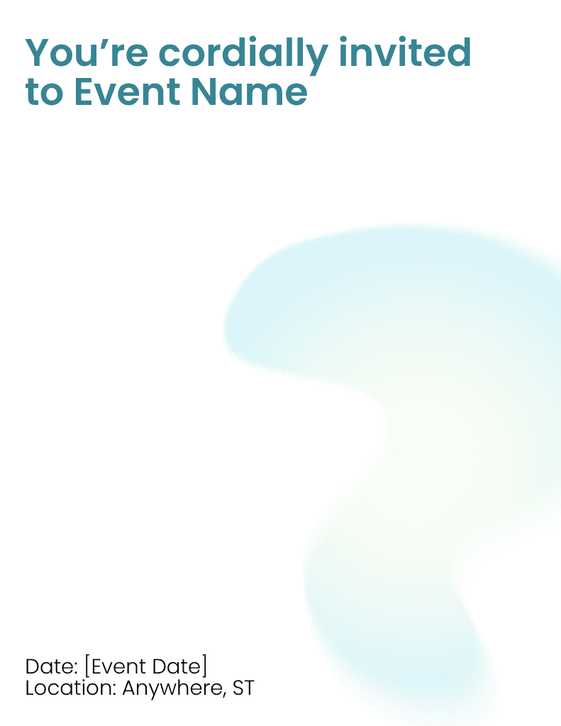 Elegant Blue Invitation Letterhead for Events