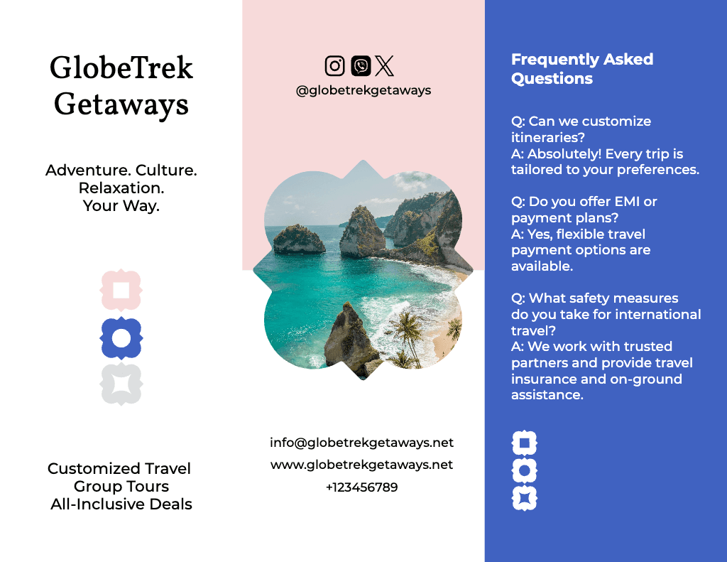 Turquoise Travel Brochure with Custom Deals Insight