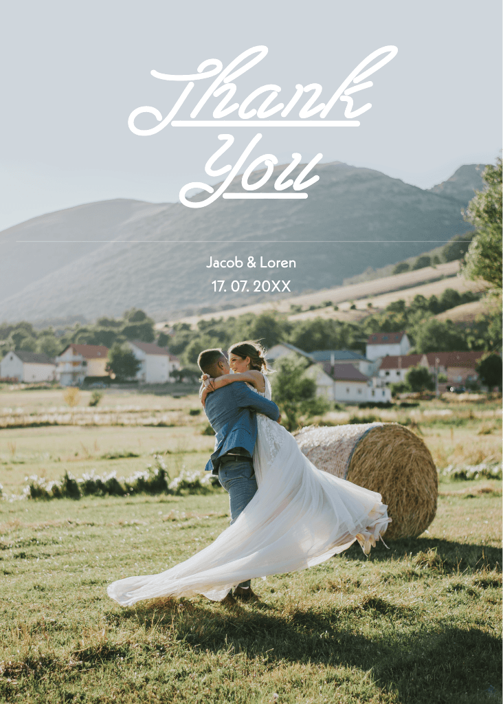 Elegant Green Wedding Thank You Post