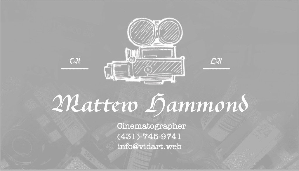 Elegant Cinematographer Business Card Design