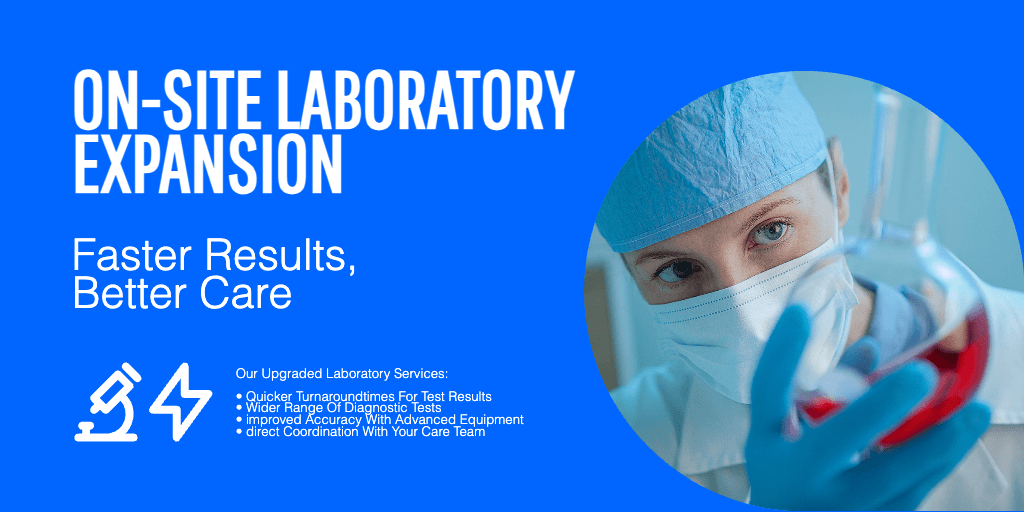 Laboratory Expansion Banner In Vibrant Blue