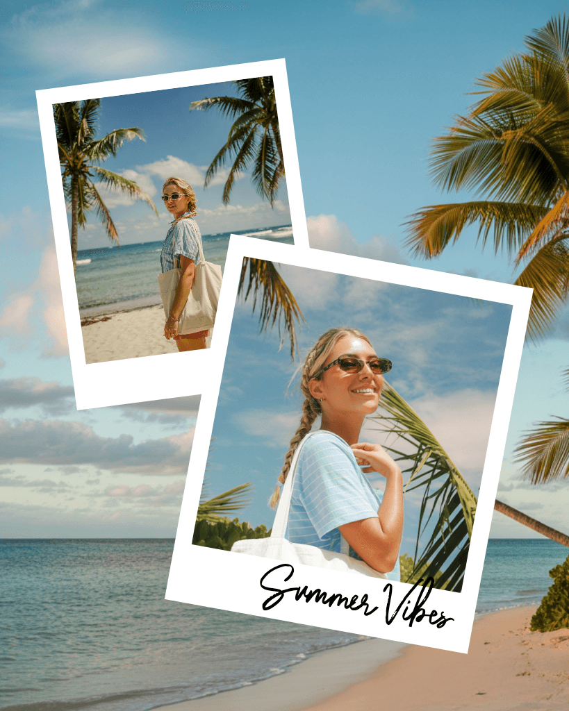 Blue and Beige Summer Vibes Instagram Portrait
