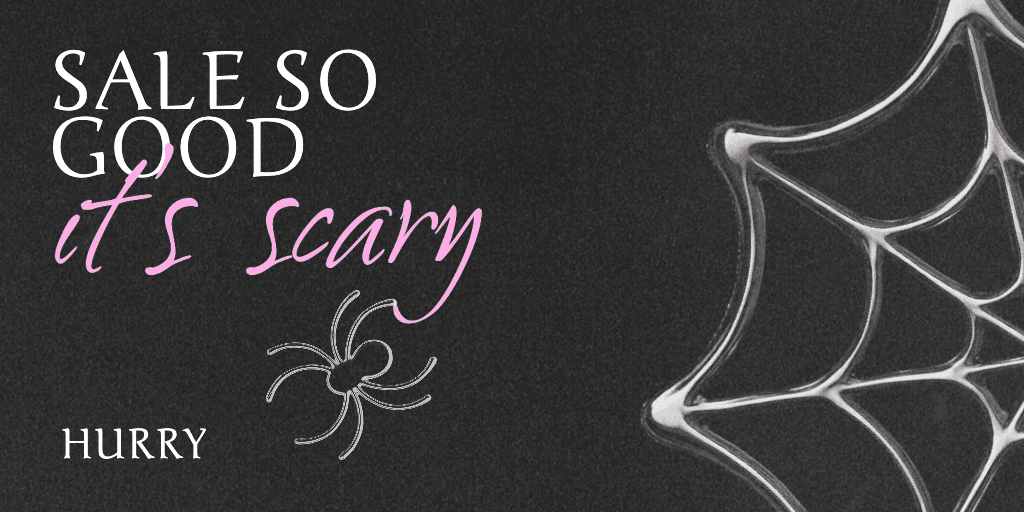 Spooky Black Sale Ad With Web Design