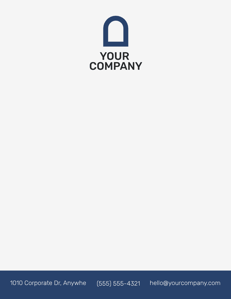 Minimalist Blue and White Company Letterhead