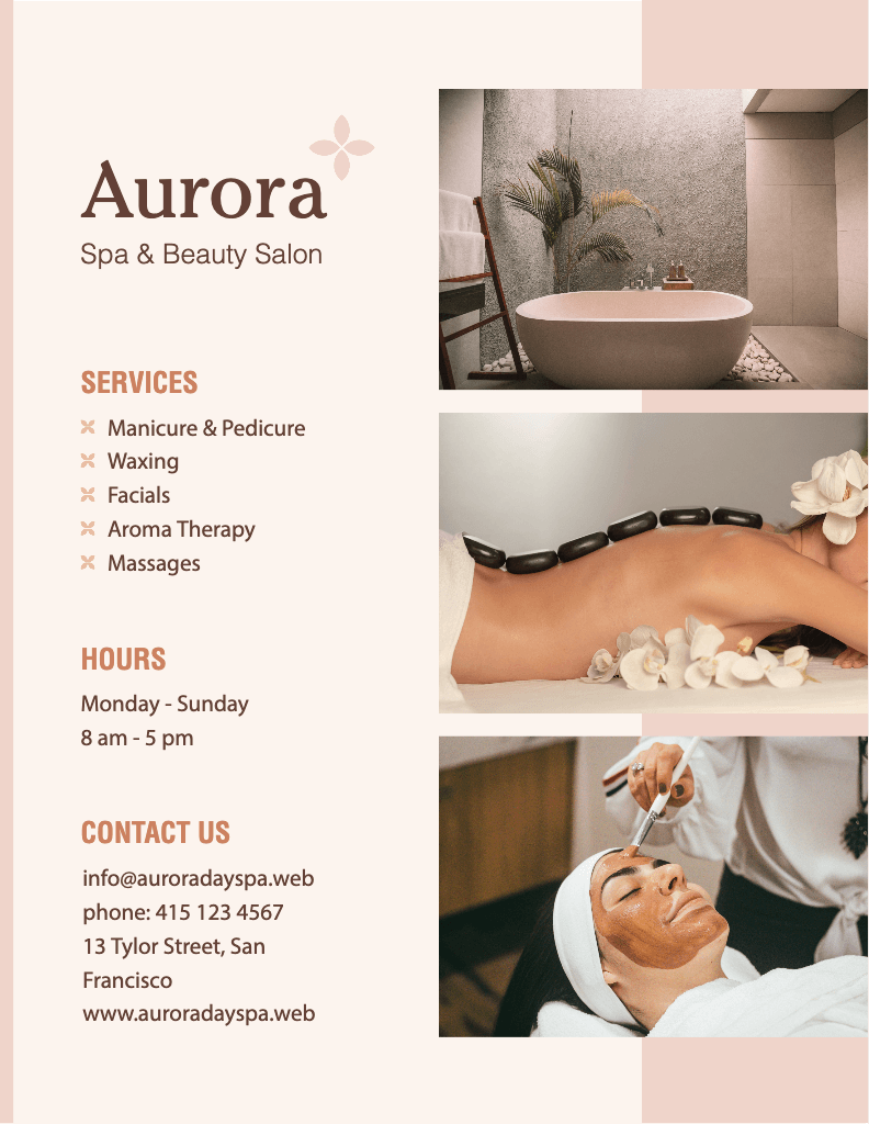 Elegant Peach Spa Beauty Salon Poster