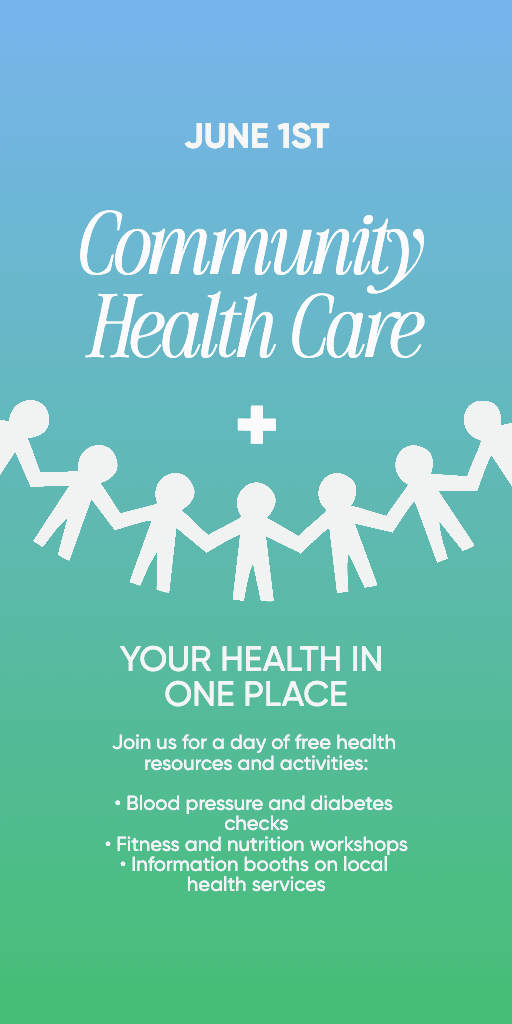 Vibrant Health Care Banner in Blue Green