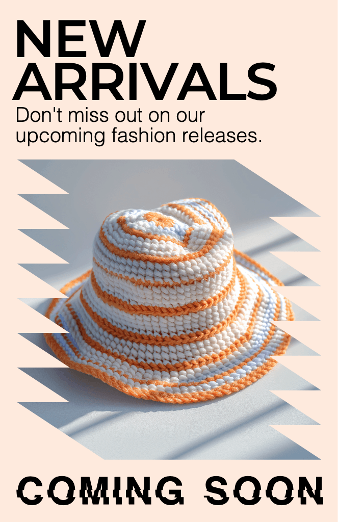 Chic New Arrivals Poster in Peach